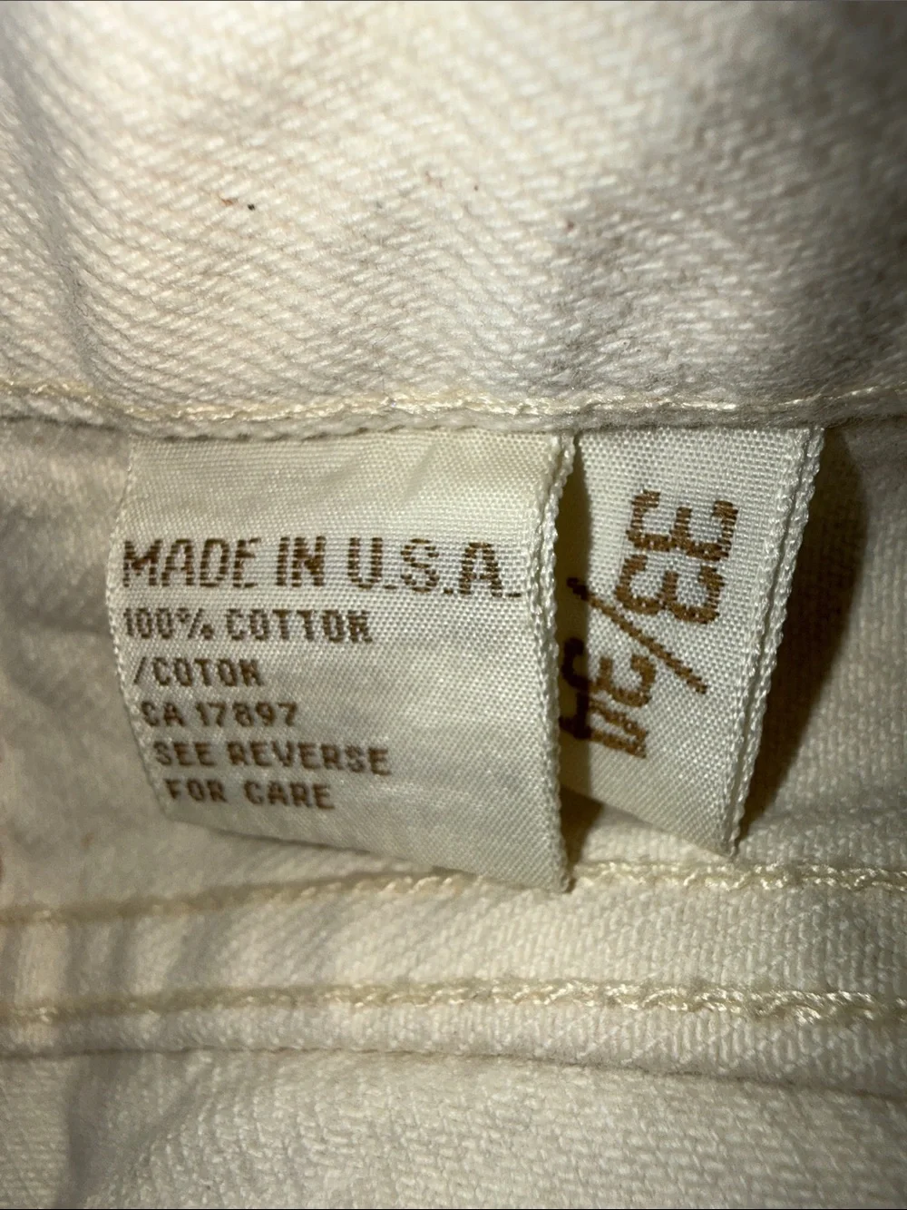 Vintage Banana Republic Off White Cream Denim Jeans 33/34 USA Made